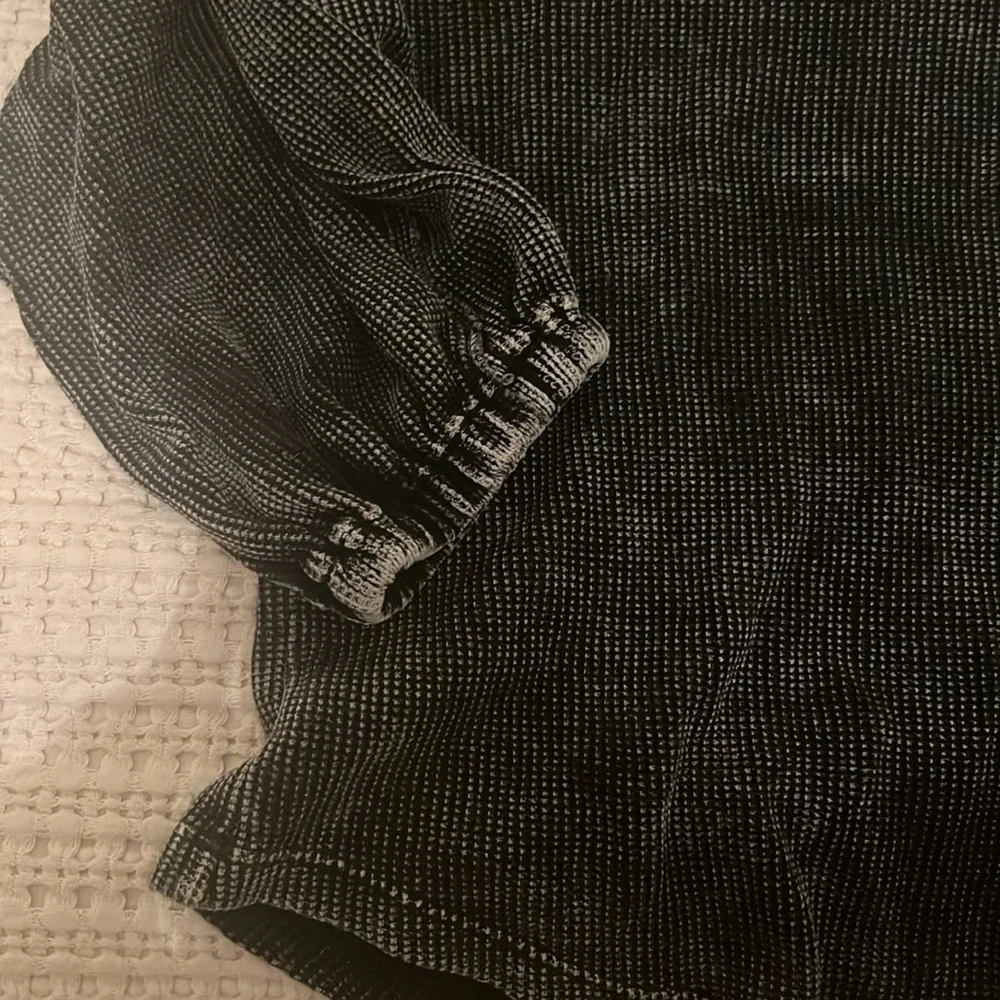 Pilcro Anthropologie Washed Waffle Quarter Sleeve Shirt Top - Picture 3 of 5